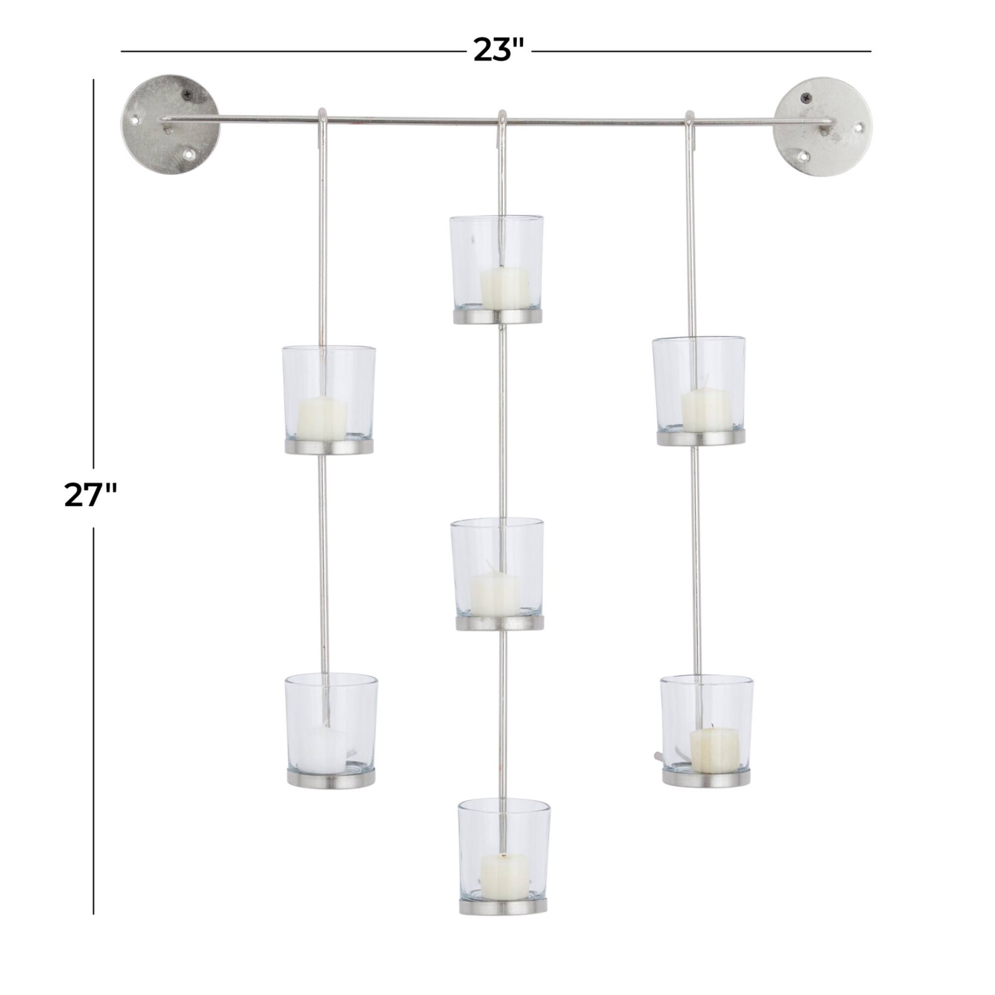 CosmoLiving by Cosmopolitan 27" Silver Contemporary Wall Sconce